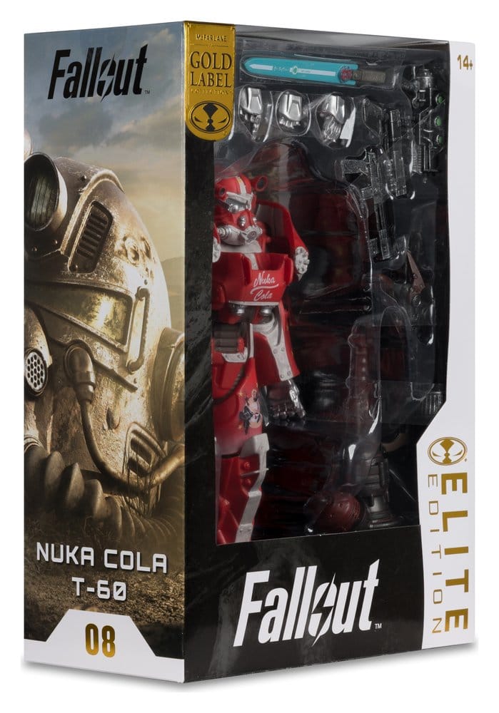 🧪 LAB | SU ORDINAZIONE Fallout McFarlane Elite Edition Action Figure Fallout 76 Nuka Cola T-60 (Gold Label) 19 cm