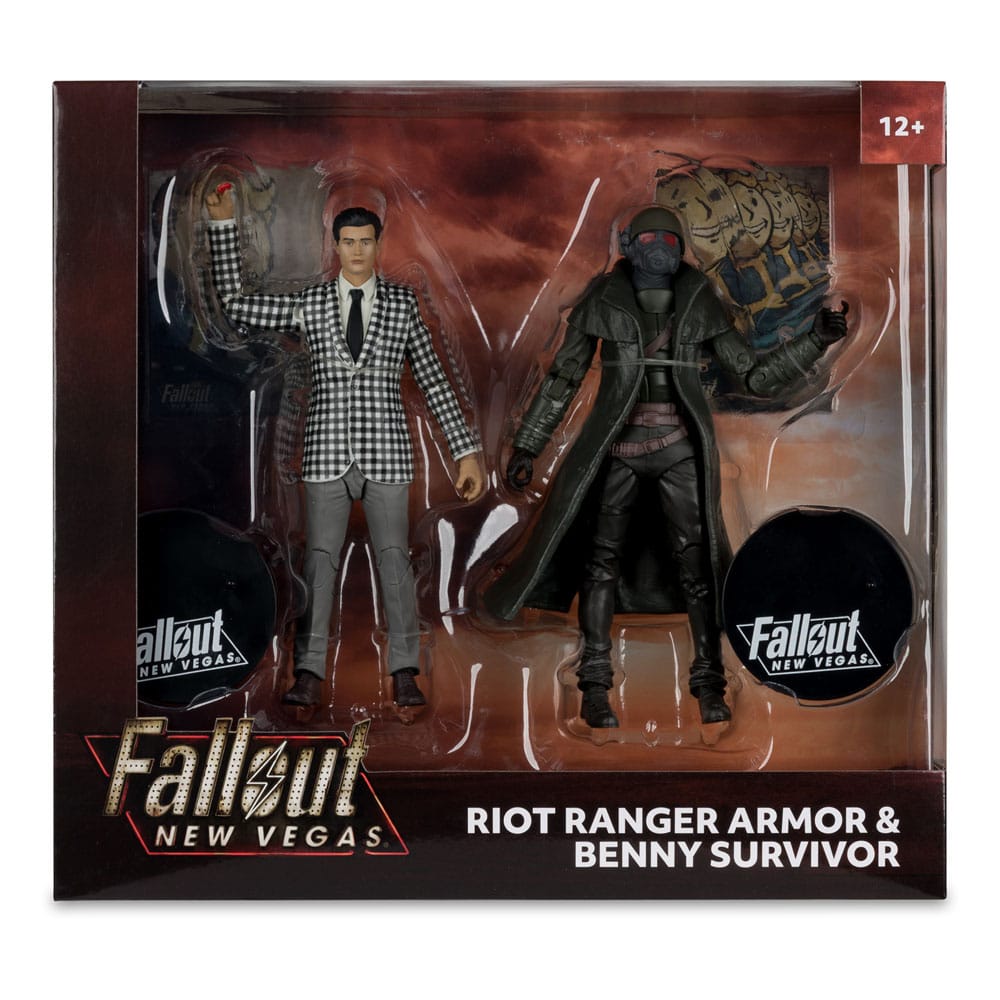 🧪 LAB | SU ORDINAZIONE Fallout: New Vegas Statue 2-Pack Riot Ranger Armor & Benny Survivor 18 cm