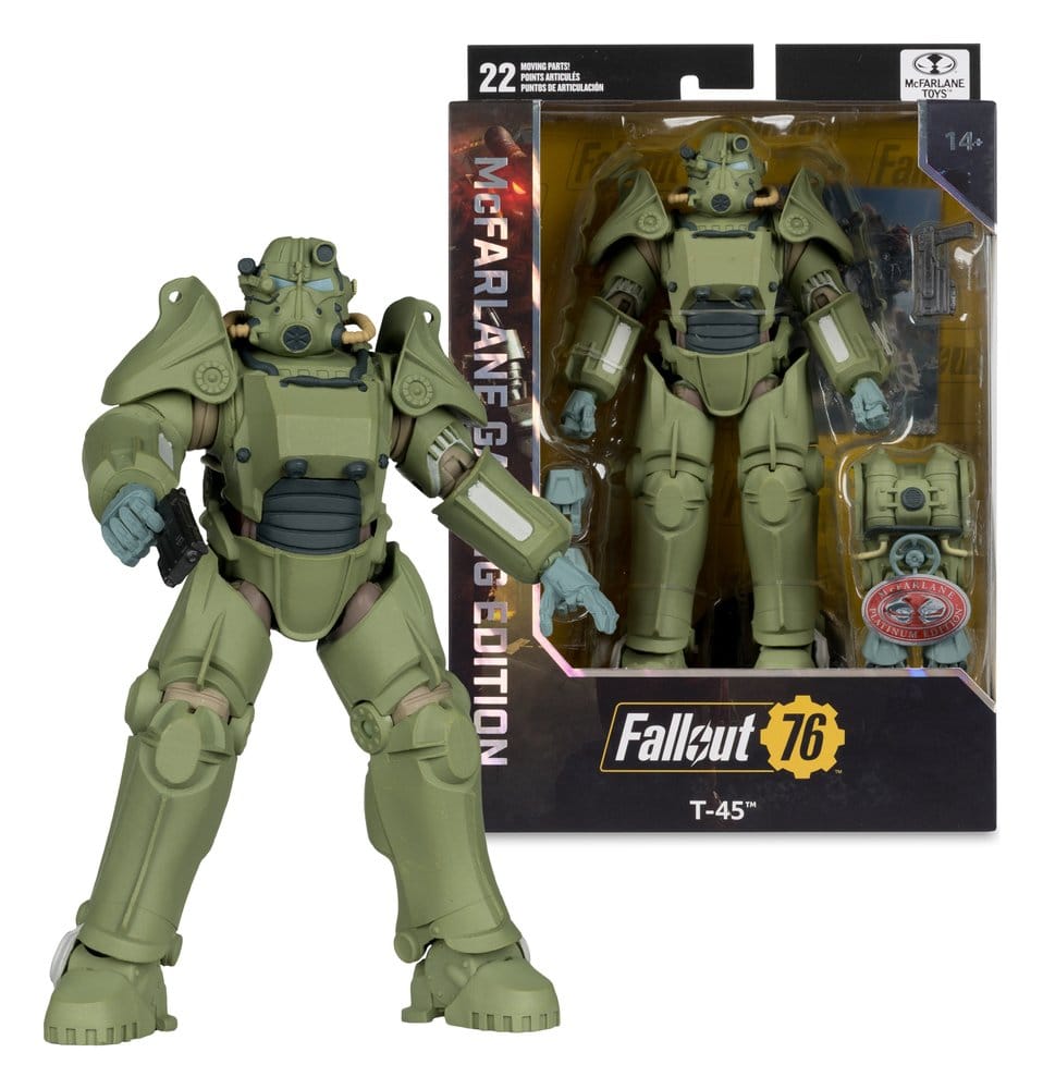 🧪 LAB | SU ORDINAZIONE Fallout 76 Gaming Edition Action Figure T-45 Military Armor (Red Platinum Edition) 20 cm