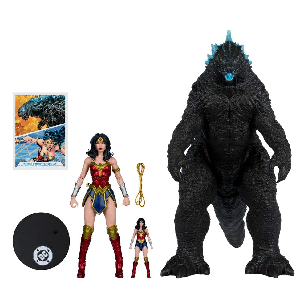 🧪 LAB | SU ORDINAZIONE DC Justice League Monsterverse DC Multiverse Action Figures 2-Pack Wonder Woman Vs. Atomic Blast Godzilla 18 cm 