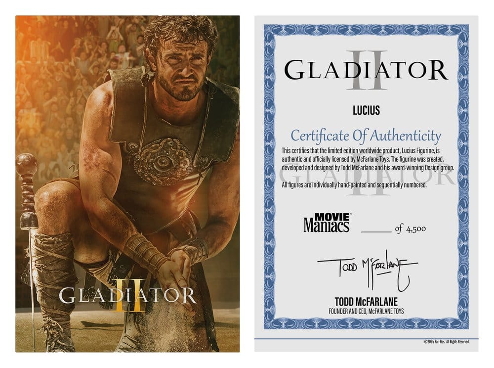🧪 LAB | SU ORDINAZIONE Gladiator II Movie Maniacs Action Figure Lucius 16 cm