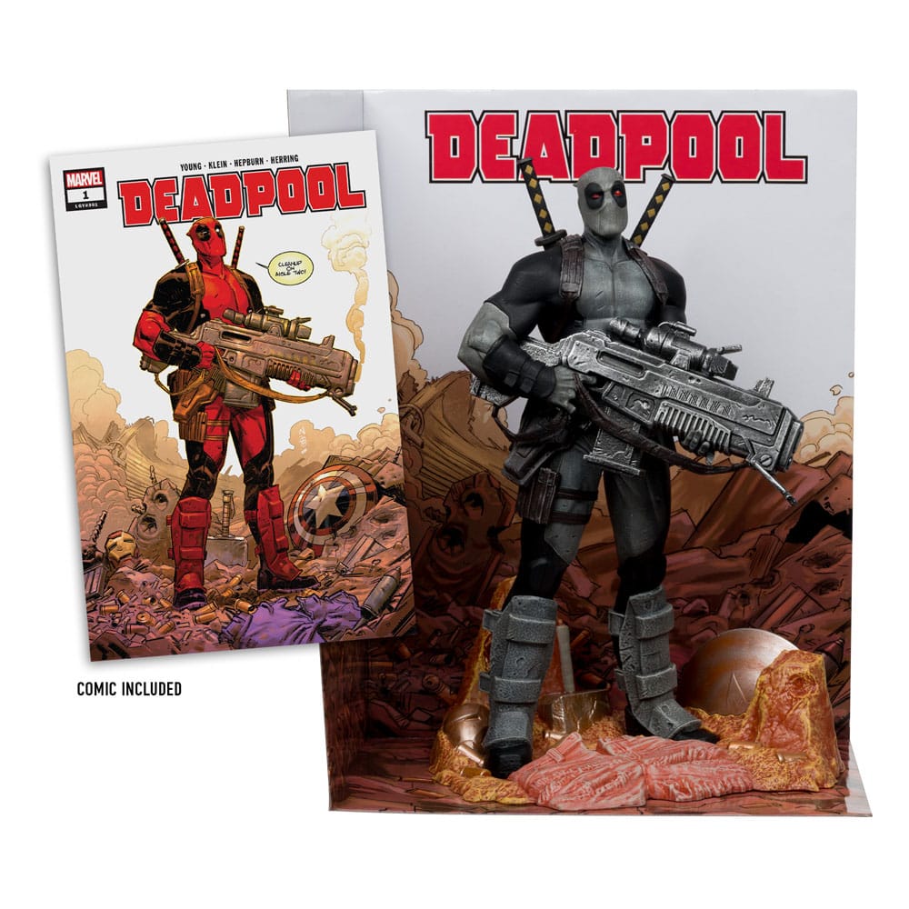 🧪 LAB | SU ORDINAZIONE Marvel Collection PVC Statue 1/6 Deadpool (Deadpool #1)(Grey Suit Chase) 27 cm