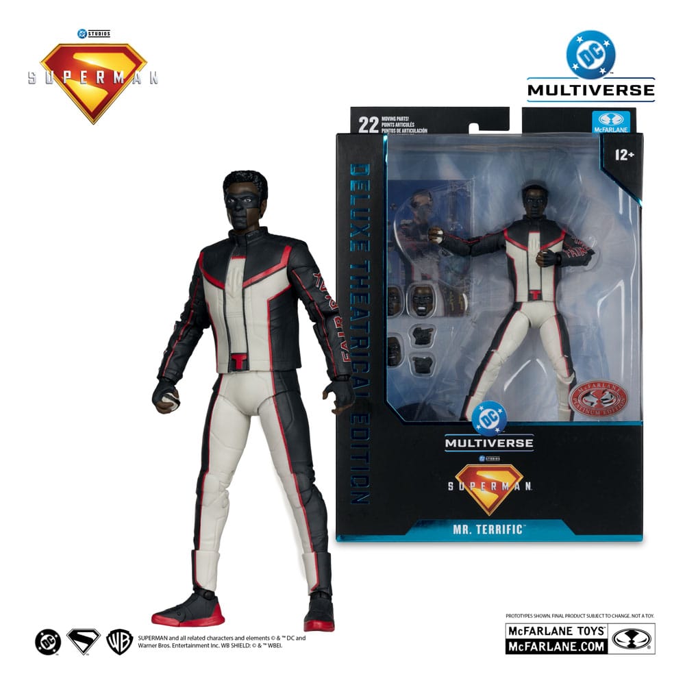 🧪 LAB | SU ORDINAZIONE Superman (2025) DC Multiverse Deluxe Theatrical Edition Action Figure Mr. Terrific (Red Platinum Edition) 18 cm