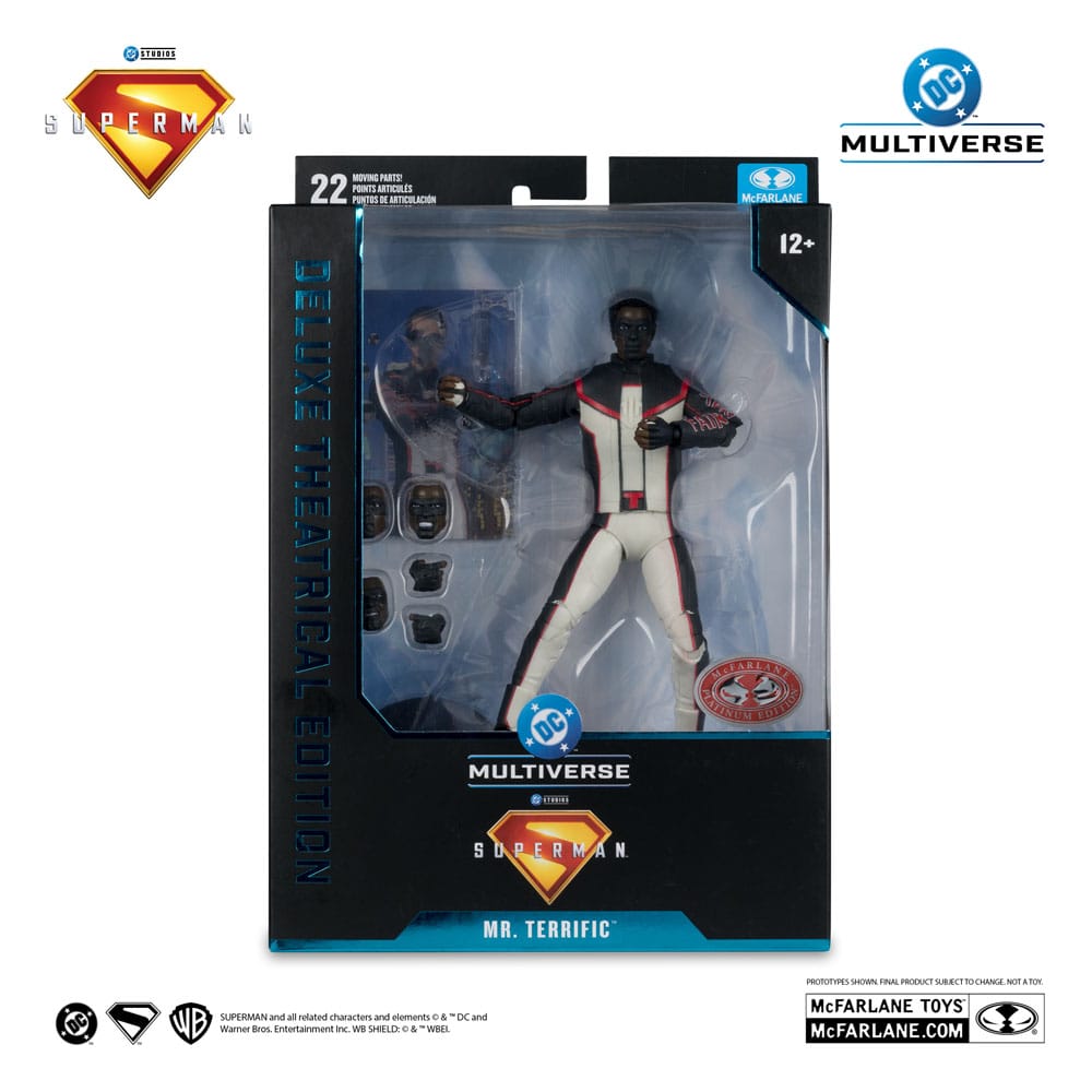 🧪 LAB | SU ORDINAZIONE Superman (2025) DC Multiverse Deluxe Theatrical Edition Action Figure Mr. Terrific (Red Platinum Edition) 18 cm