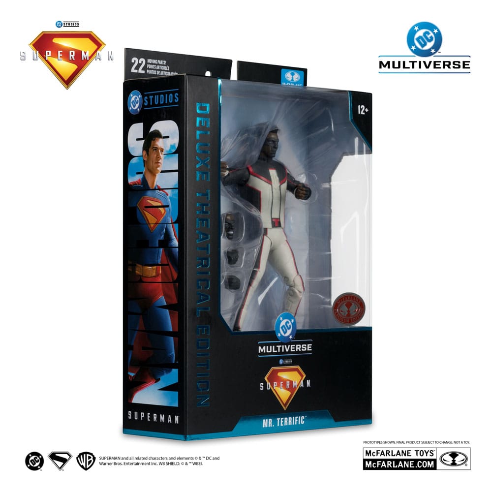 🧪 LAB | SU ORDINAZIONE Superman (2025) DC Multiverse Deluxe Theatrical Edition Action Figure Mr. Terrific (Red Platinum Edition) 18 cm