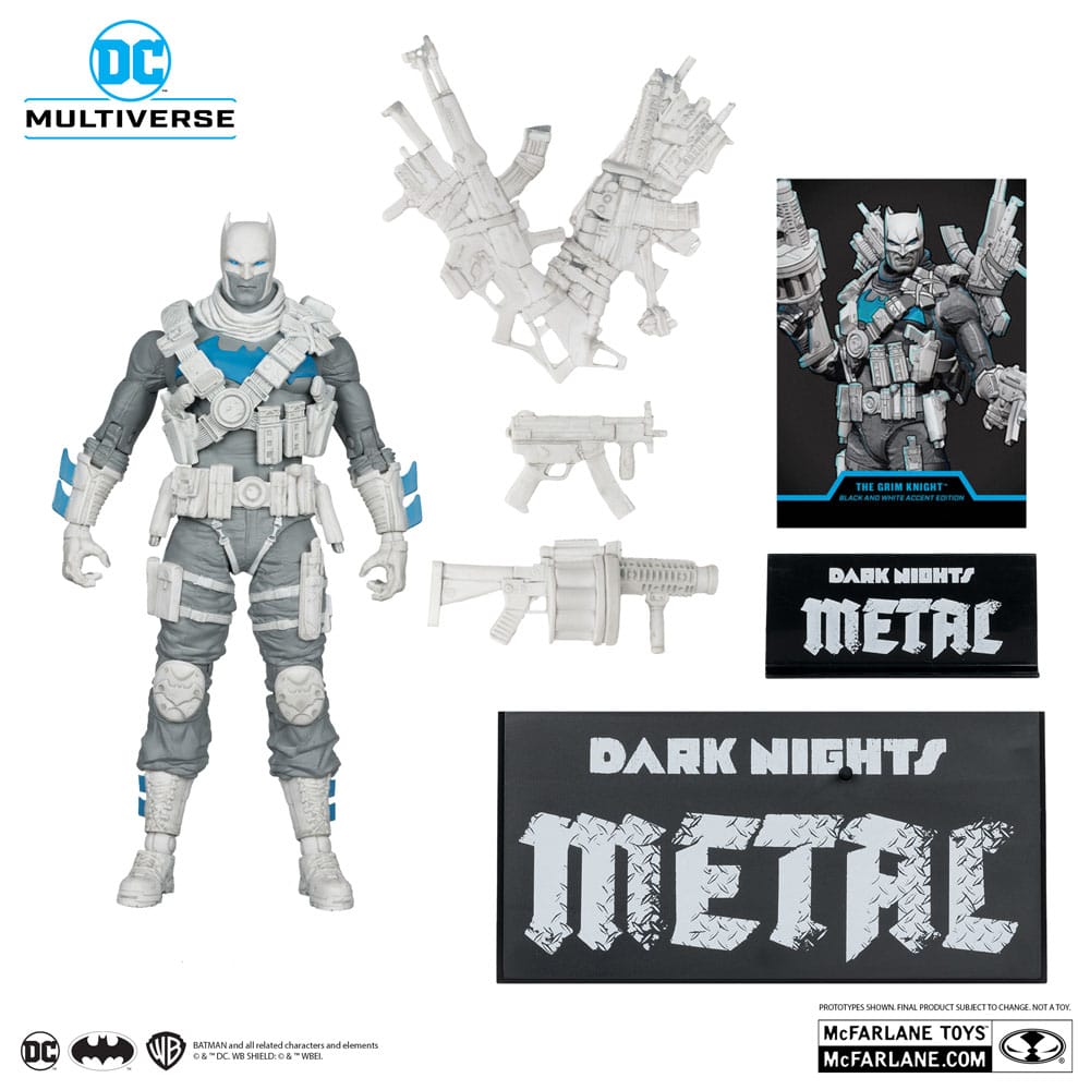 🧪 LAB | SU ORDINAZIONE DC Multiverse Action Figure The Grim Knight (Dark Nights Metal) (Black & White Accent Edition) (Gold Label) 18 cm