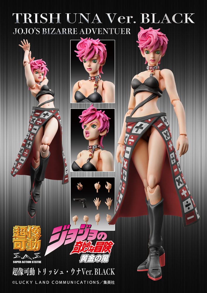 PREORDINE+ 02/2026 JoJo's Bizarre Adventure Part 5 Super Action Action Figure Chozokado Trish Una Black Ver. 15 cm