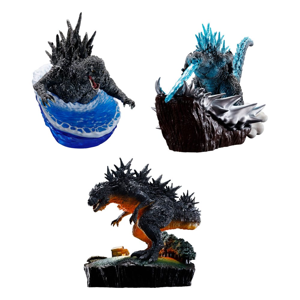 PREORDINE+ CHIUSO 03/2026 Godzilla Petitrama EX Series Trading Figure 3-Set From Zero To Minus One Set 9 cm