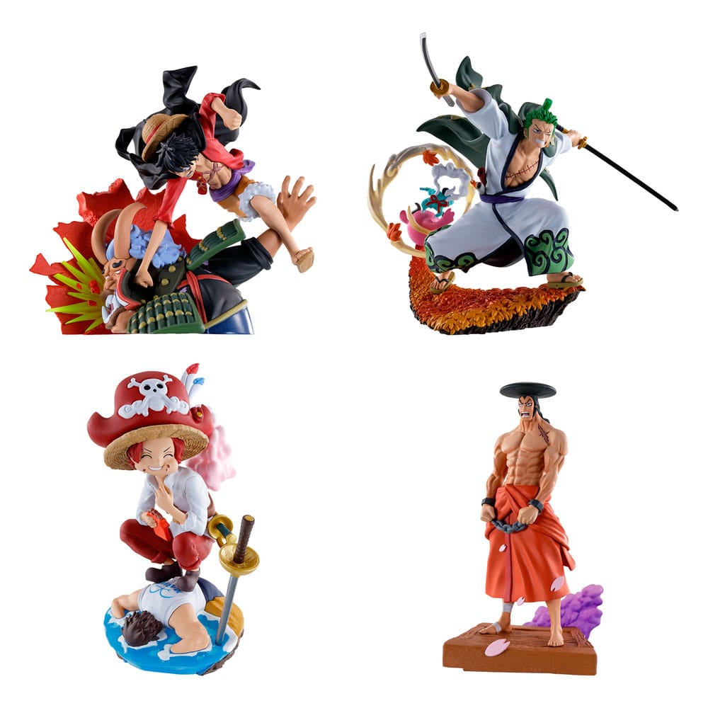 SU ORDINAZIONE One Piece Petitrama PVC Mini Statue Logbox Re Birth Wano Kuni Vol. 1 Set 9 cm