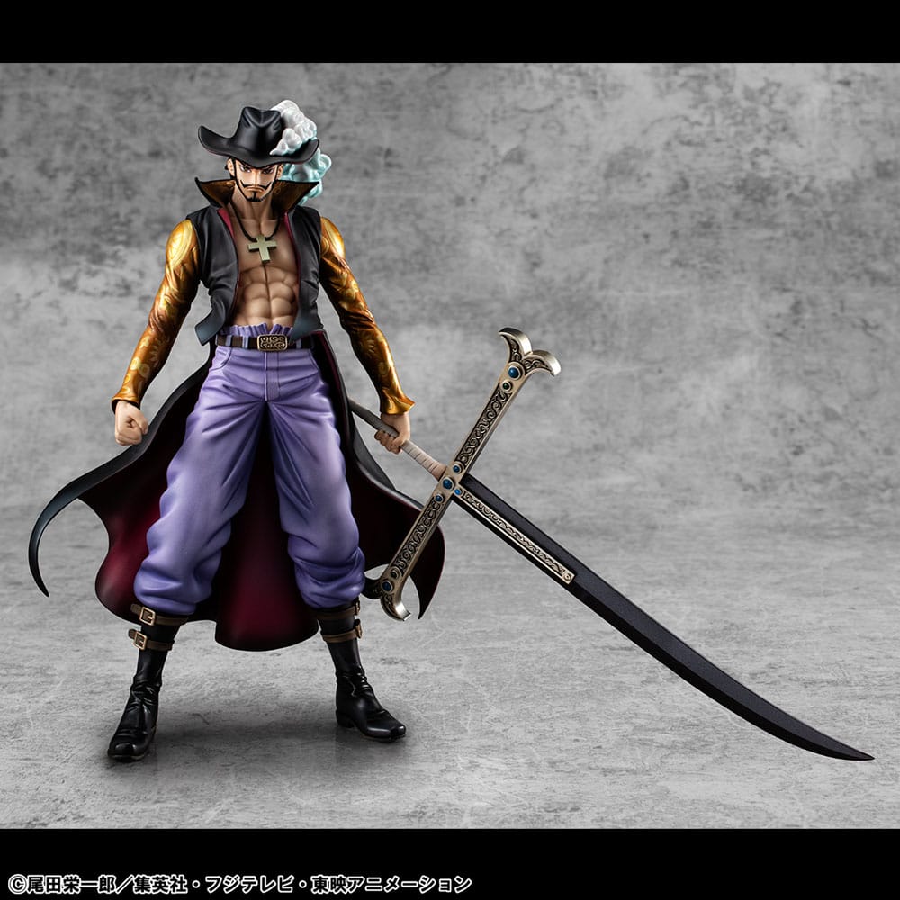SU ORDINAZIONE One Piece P.O.P SA-MAXIMUM PVC Statue Hawk Eye Dracule Mihawk Ver. R 29 cm