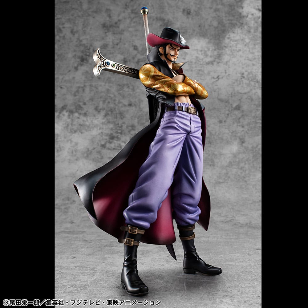 SU ORDINAZIONE One Piece P.O.P SA-MAXIMUM PVC Statue Hawk Eye Dracule Mihawk Ver. R 29 cm
