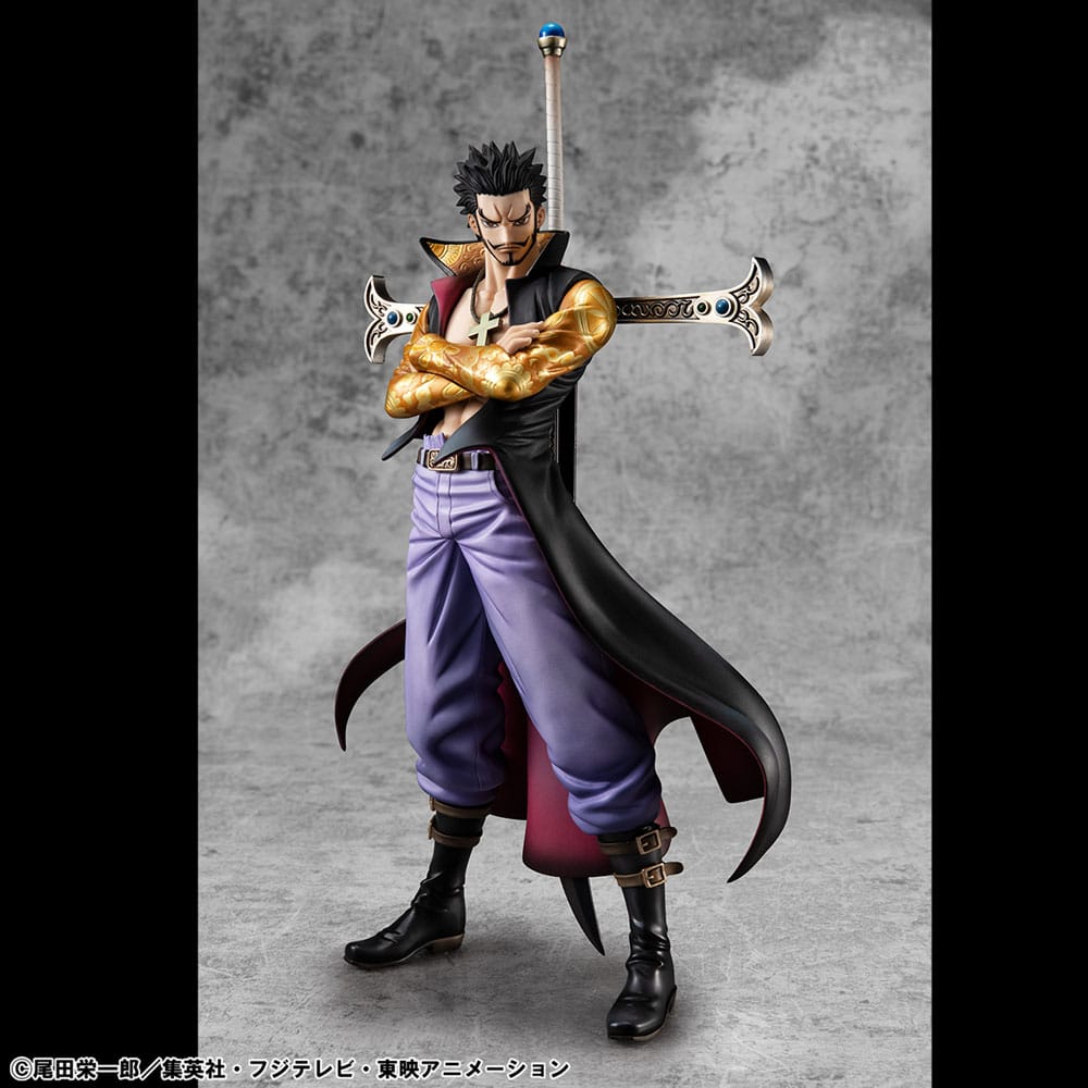 SU ORDINAZIONE One Piece P.O.P SA-MAXIMUM PVC Statue Hawk Eye Dracule Mihawk Ver. R 29 cm