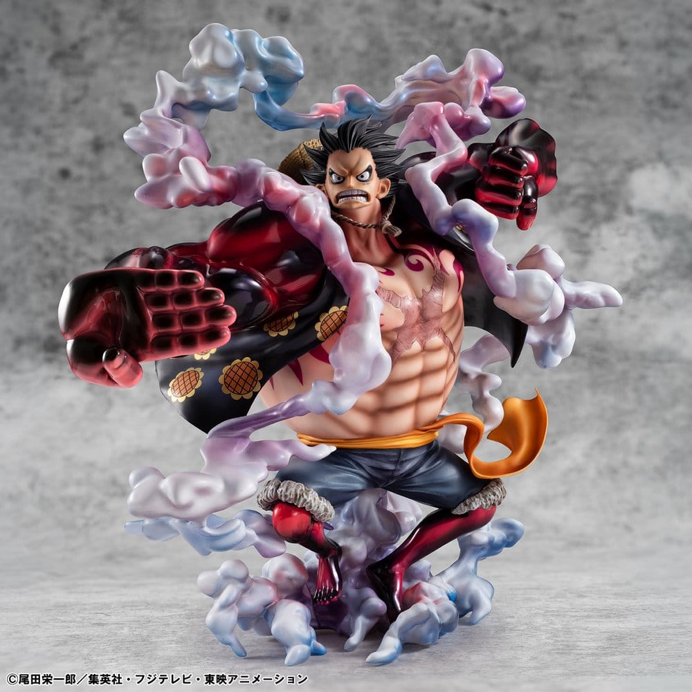 PREORDINE+ 06/2027 One Piece Portrait.Of.Pirates SA-Maximum PVC Figure Monkey D. Luffy Gear 4 Bounce-Man 10th Limited Ver. 30 cm