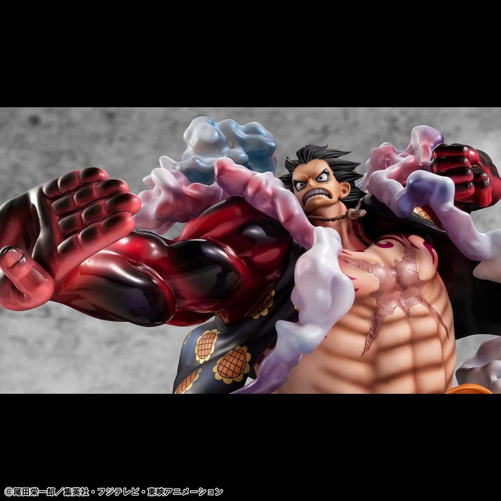 PREORDINE+ 06/2027 One Piece Portrait.Of.Pirates SA-Maximum PVC Figure Monkey D. Luffy Gear 4 Bounce-Man 10th Limited Ver. 30 cm