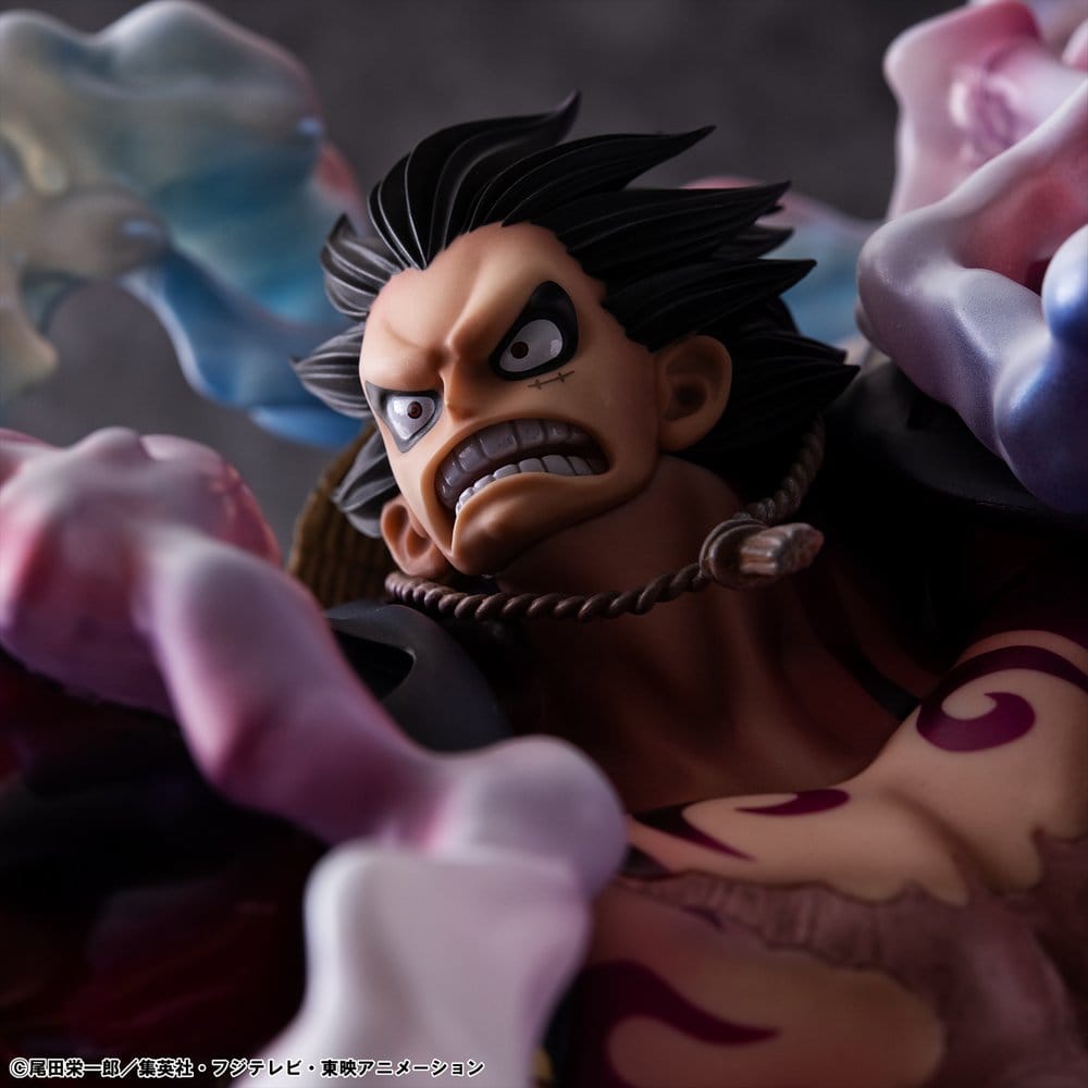 PREORDINE+ 06/2027 One Piece Portrait.Of.Pirates SA-Maximum PVC Figure Monkey D. Luffy Gear 4 Bounce-Man 10th Limited Ver. 30 cm