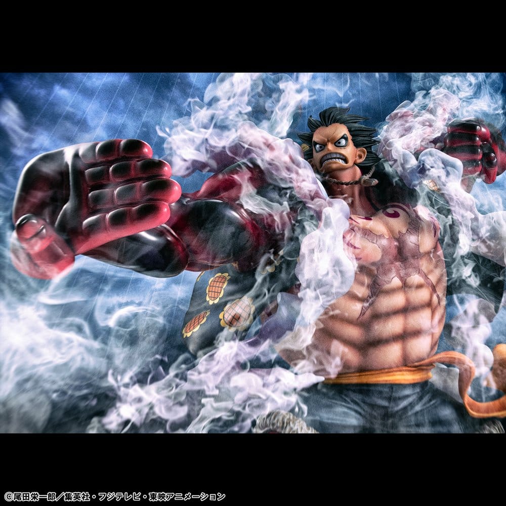 PREORDINE+ 06/2027 One Piece Portrait.Of.Pirates SA-Maximum PVC Figure Monkey D. Luffy Gear 4 Bounce-Man 10th Limited Ver. 30 cm