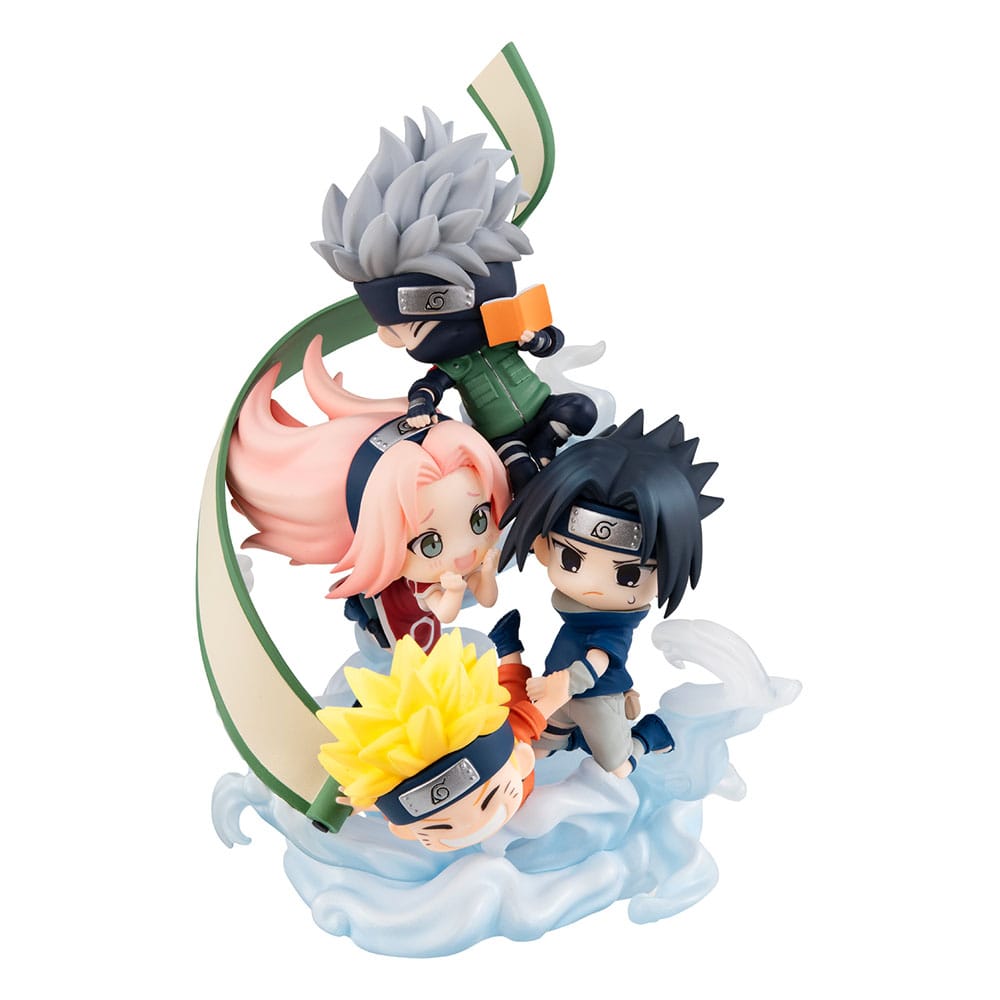 SU ORDINAZIONE Naruto Shippuden FigUnity PVC Mini Statue Gather here, Team 7 13 cm (with gift)       