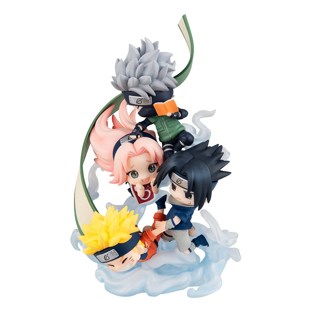 SU ORDINAZIONE Naruto Shippuden FigUnity PVC Mini Statue Gather here, Team 7 13 cm (with gift)       