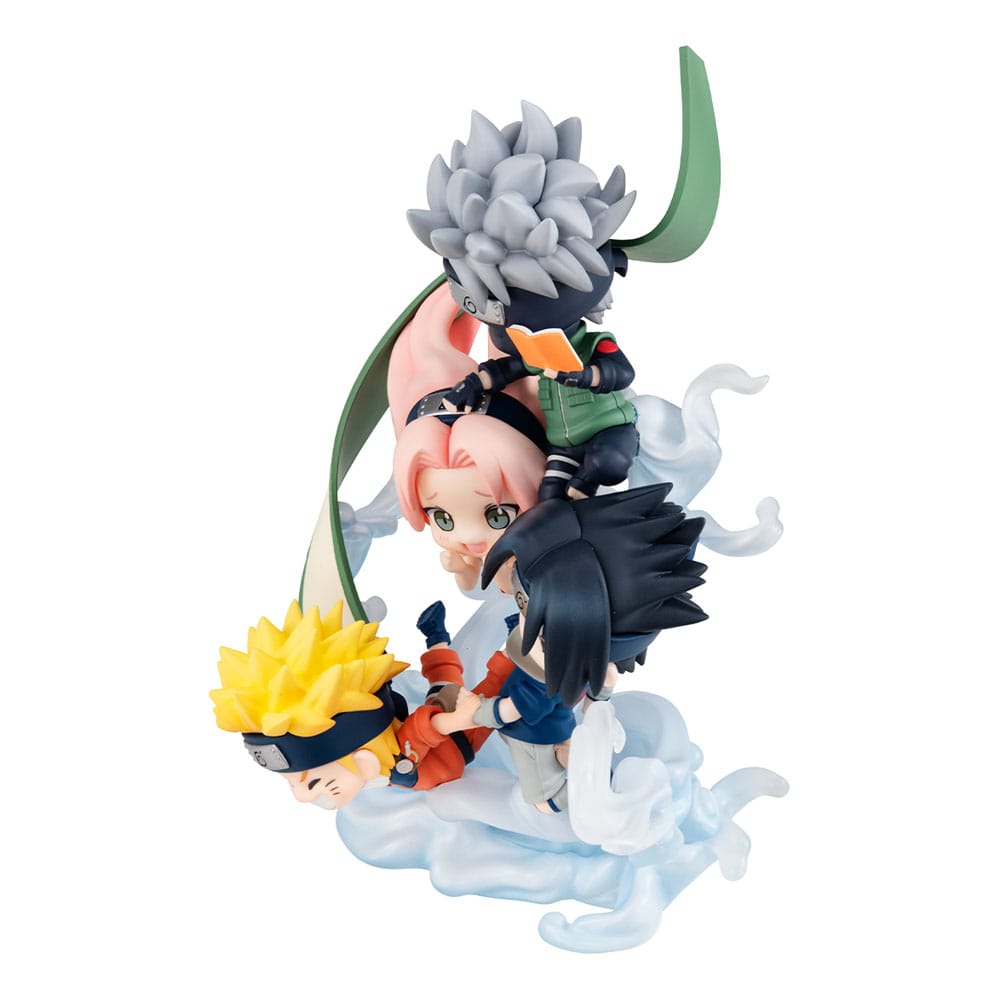 SU ORDINAZIONE Naruto Shippuden FigUnity PVC Mini Statue Gather here, Team 7 13 cm (with gift)       