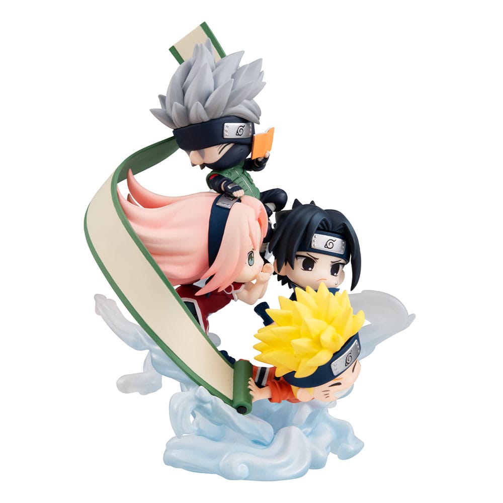 SU ORDINAZIONE Naruto Shippuden FigUnity PVC Mini Statue Gather here, Team 7 13 cm (with gift)       