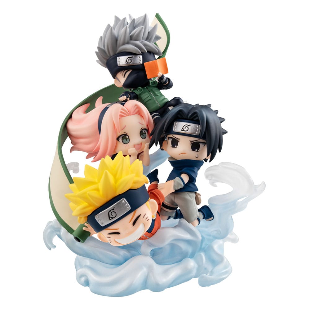 SU ORDINAZIONE Naruto Shippuden FigUnity PVC Mini Statue Gather here, Team 7 13 cm (with gift)       