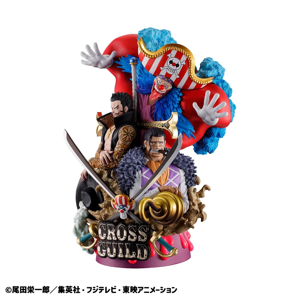 PREORDINE 12/2025 One Piece Petitrama DX PVC Mini Statue Logbox Re Birth 03 Cross Guild 15 cm (PREORDINE NON CANCELLABILE)
