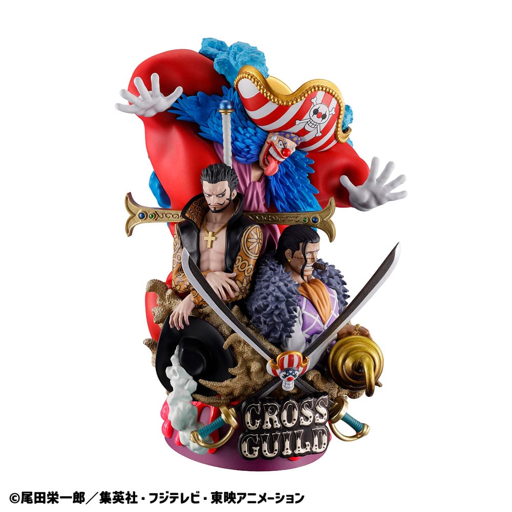 PREORDINE 12/2025 One Piece Petitrama DX PVC Mini Statue Logbox Re Birth 03 Cross Guild 15 cm (PREORDINE NON CANCELLABILE)