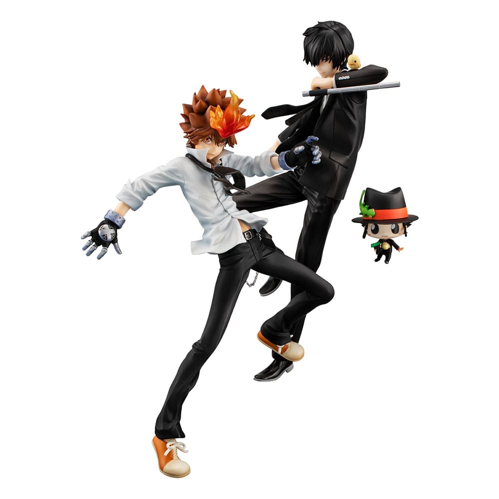 PREORDINE+ CHIUSO 04/2026 Katekyo Hitman Reborn! G.E.M. Series PVC Statue Tsunayoshi Sawada & Kyoya Hibari & Reborn Set 21 cm (PREORDINE NON CANCELLABILE)