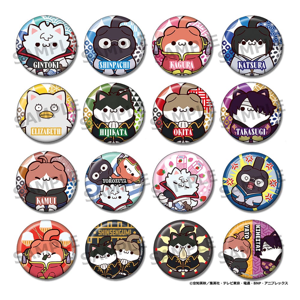 SU ORDINAZIONE Gintama Mega Cat Project Nyantama! Pins 3 cm Blind Box Assortment (16)