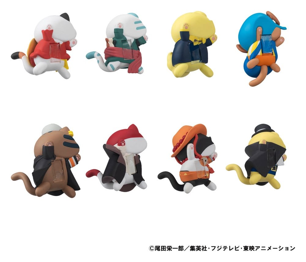 SU ORDINAZIONE One Piece Mega Cat Project Trading Figure Egghead NyanPieceNyan! Stickie! 3 cm Assortment (8)