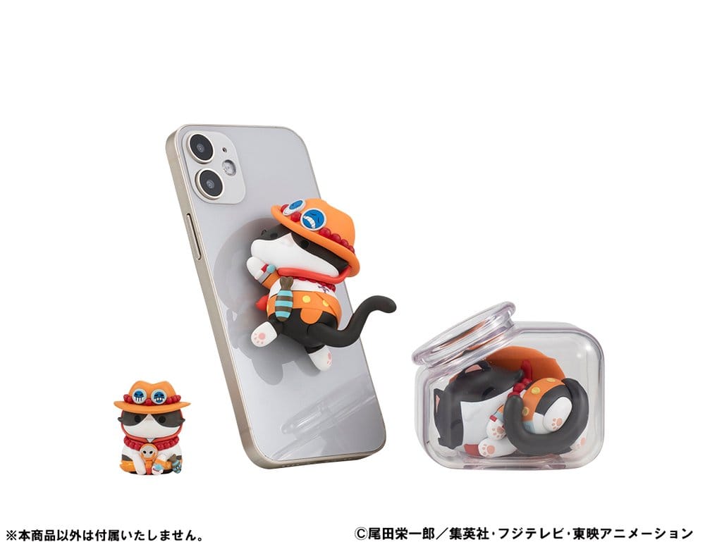 SU ORDINAZIONE One Piece Mega Cat Project Trading Figure Egghead NyanPieceNyan! Stickie! 3 cm Assortment (8)