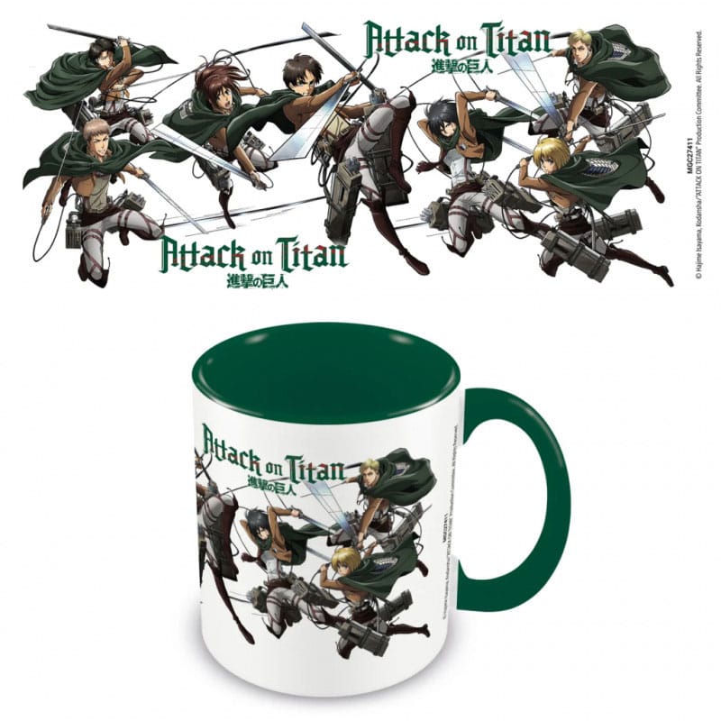 Auf Bestellung gefertigte Attack on Titan Tasse mit Charakteren aus Staffel 3