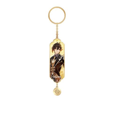 SU ORDINAZIONE Genshin Impact Character Drawing Card Metal Keychain Zhongli