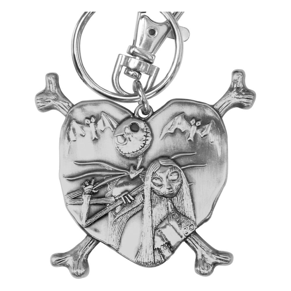 MADE TO ORDER Nightmare before Christmas Metal Keychain Jack and Sally in Heart