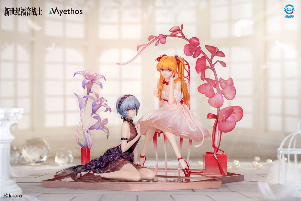 MADE TO ORDER Evangelion PVC Statue 1/7 Rei Ayanami &amp; Asuka Shikinami Langley: Whisper of Flower Ver. Set *SPECIAL PRICE*