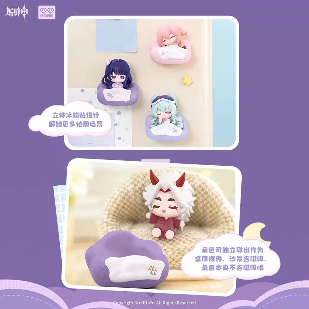 PREORDINE+ 05/2027 Genshin Impact 3D Magnet Cloud Pillow Dreamland Series 5 cm Blind Box Display (9)