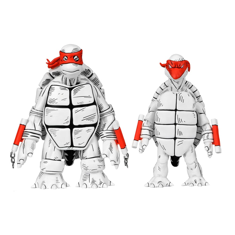 SU ORDINAZIONE Teenage Mutant Ninja Turtles (Mirage Comics) Action Figures 2-Pack Black and White First Turtles 18 cm