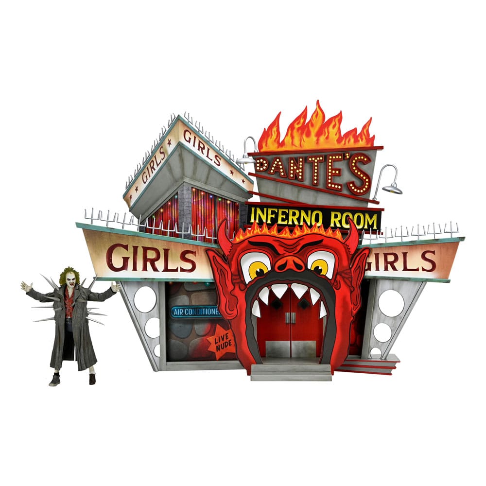 🧪 LAB | SU ORDINAZIONE Beetlejuice (1988) Diorama Trenchcoat with Spikes Inferno Room Deluxe Set 