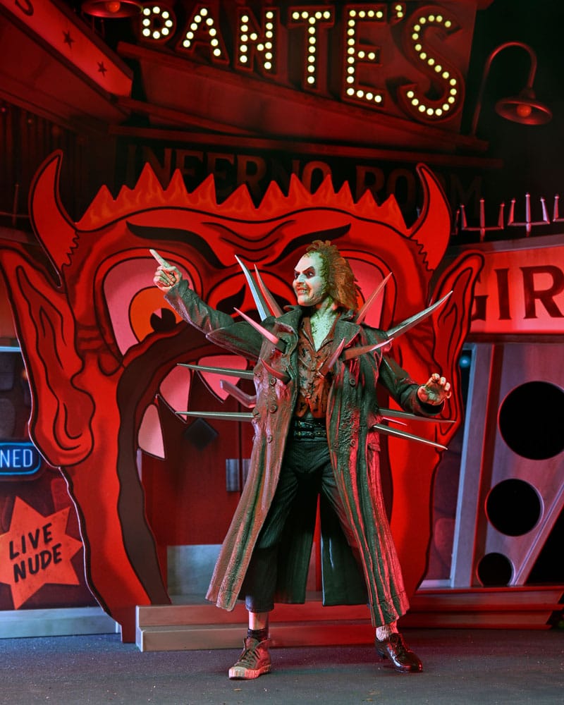 🧪 LAB | SU ORDINAZIONE Beetlejuice (1988) Diorama Trenchcoat with Spikes Inferno Room Deluxe Set 