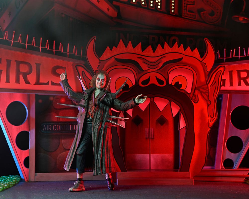 🧪 LAB | SU ORDINAZIONE Beetlejuice (1988) Diorama Trenchcoat with Spikes Inferno Room Deluxe Set 
