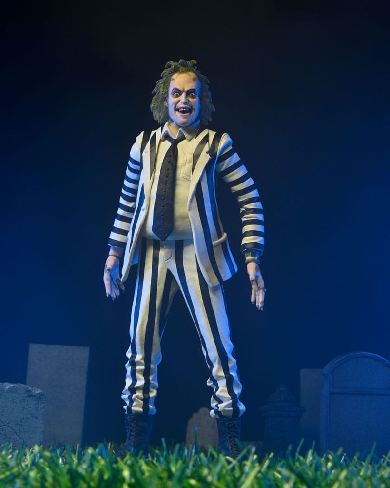 MADE TO ORDER Beetlejuice 1988 Action Figure Beetlejuice Black and White Striped Suit 18 cm