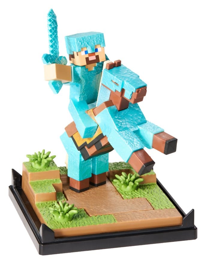 🧪 LAB | PREORDINE+ 01/2027 Minecraft Figure Diorama Diamond Armor Steve and Horse 18 cm