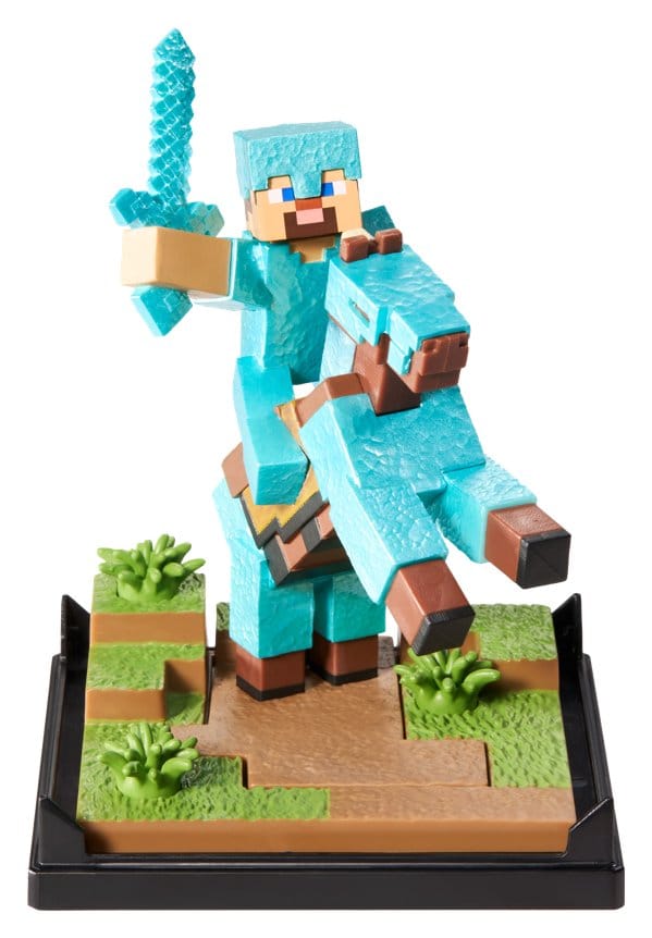 🧪 LAB | PREORDINE+ 01/2027 Minecraft Figure Diorama Diamond Armor Steve and Horse 18 cm