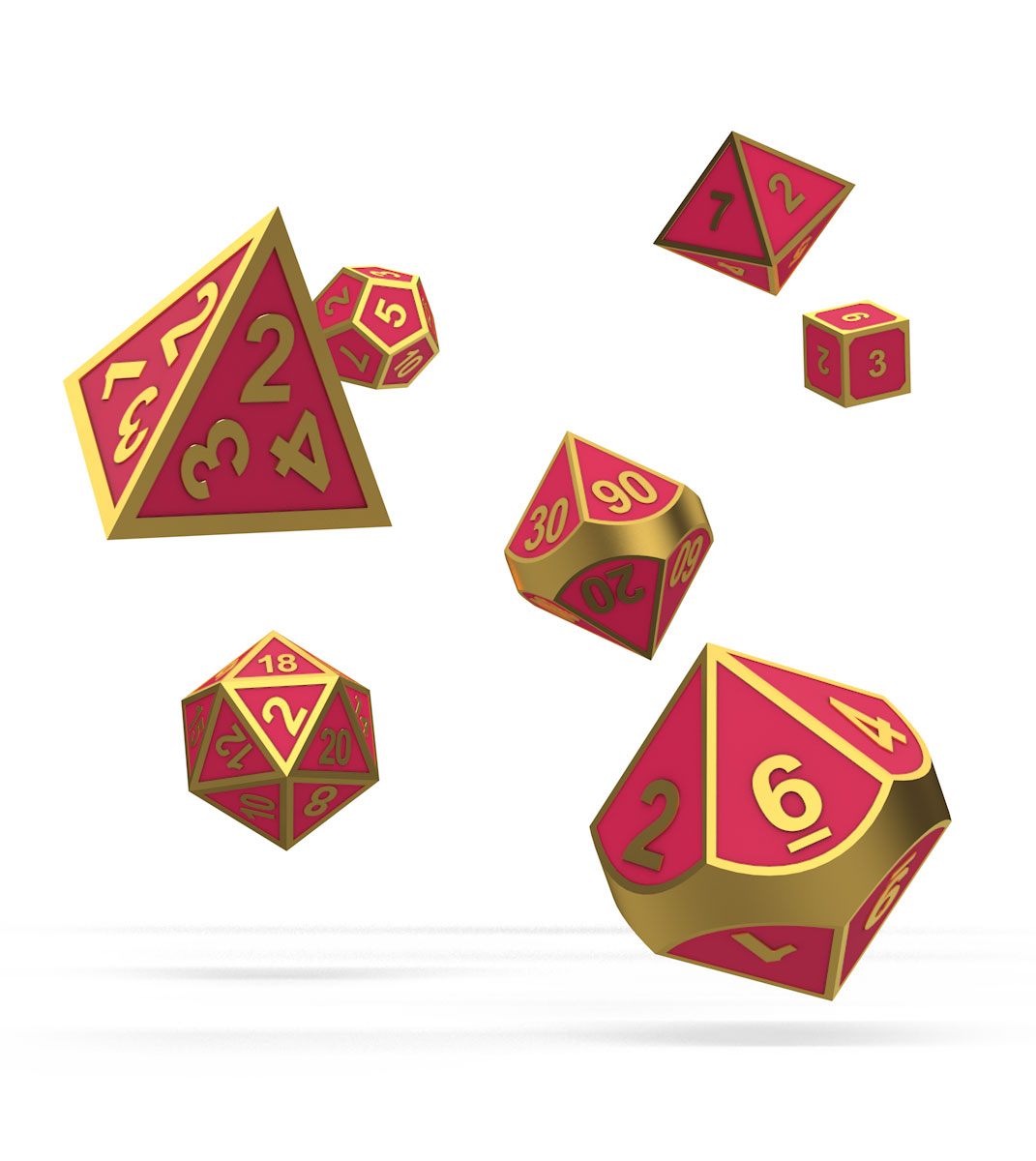 MADE TO ORDER Oakie Doakie Dice RPG Set Metal Glow in the Dark - Golden Princess (7) *SPECIAL PRICE*