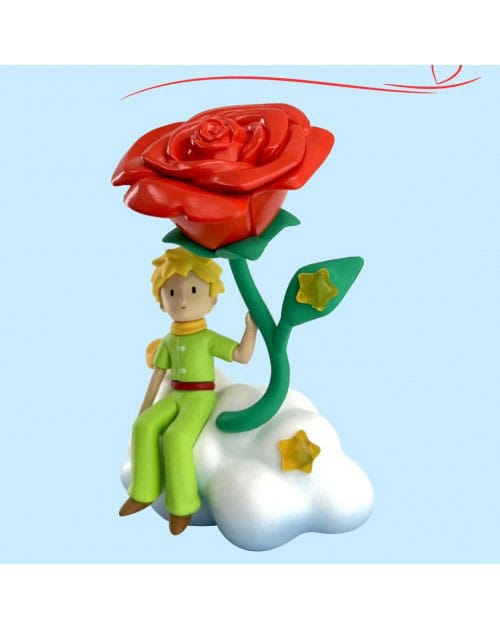 AUF BESTELLUNG GEFERTIGT Die Figur des Kleinen Prinzen unter der Rose 9 cm