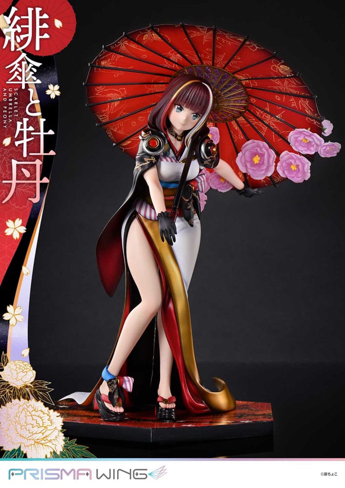 PREORDINE 12/2025 Original Illustration by Fuzichoco Prisma Wing PVC Statue 1/7 Scarlet Umbrella And Peony 28 cm (PREORDINE NON CANCELLABILE)