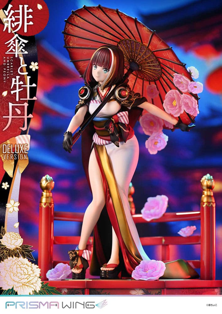 PREORDINE 12/2025 Original Illustration by Fuzichoco Prisma Wing PVC Statue 1/7 Scarlet Umbrella And Peony Deluxe Version 32 cm (PREORDINE NON CANCELLABILE)
