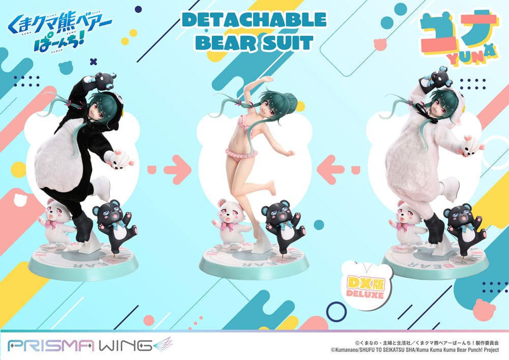 PREORDINE 08/2026 Kuma Kuma Kuma Bear Punch! Prisma Wing PVC Statue 1/7 Yuna Deluxe Version 28 cm (PREORDINE NON CANCELLABILE)