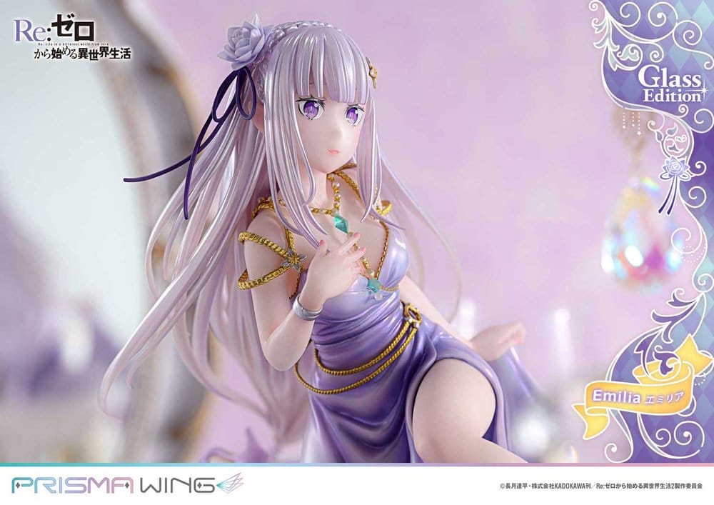 PREORDINE+ 08/2028 Re:Zero Prisma Wing Statue 1/7 Emilia Glass Edition 29 cm