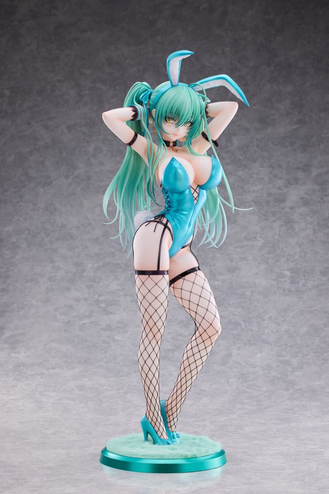 SU ORDINAZIONE Original Character PVC Statue 1/4 Green Twin Tail Bunny-chan Fishnet Tights Ver. 43 cm *PREZZO SPECIALE*